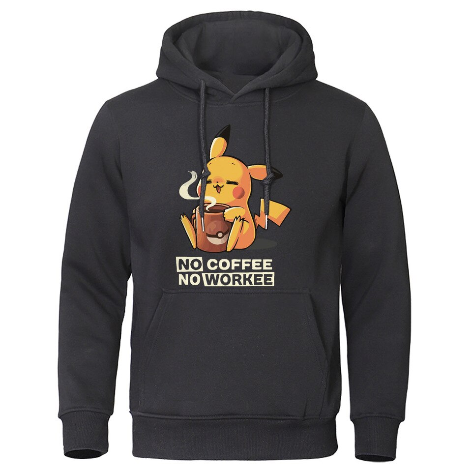 Hoodie Pokémon Pikachu &quot;No Coffee, No Workee&quot; - /medias/157295214839.jpg
