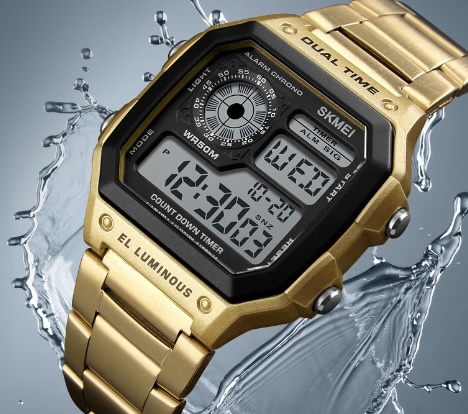 Montre hommes style classique étanche décontractée en acier avec horloge numérique - /medias/16628010232.jpg